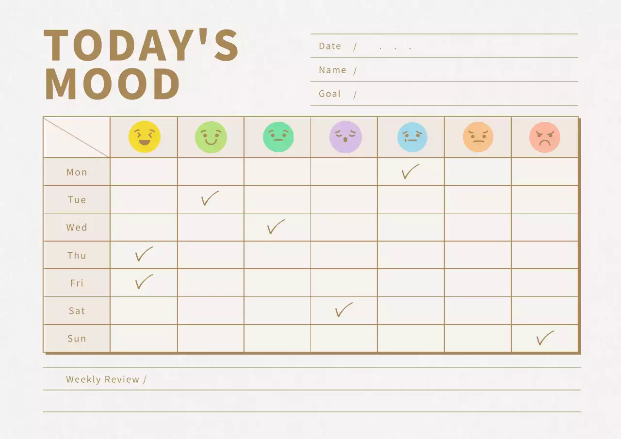 ベージュ シンプル 気分 計画書 ポスター