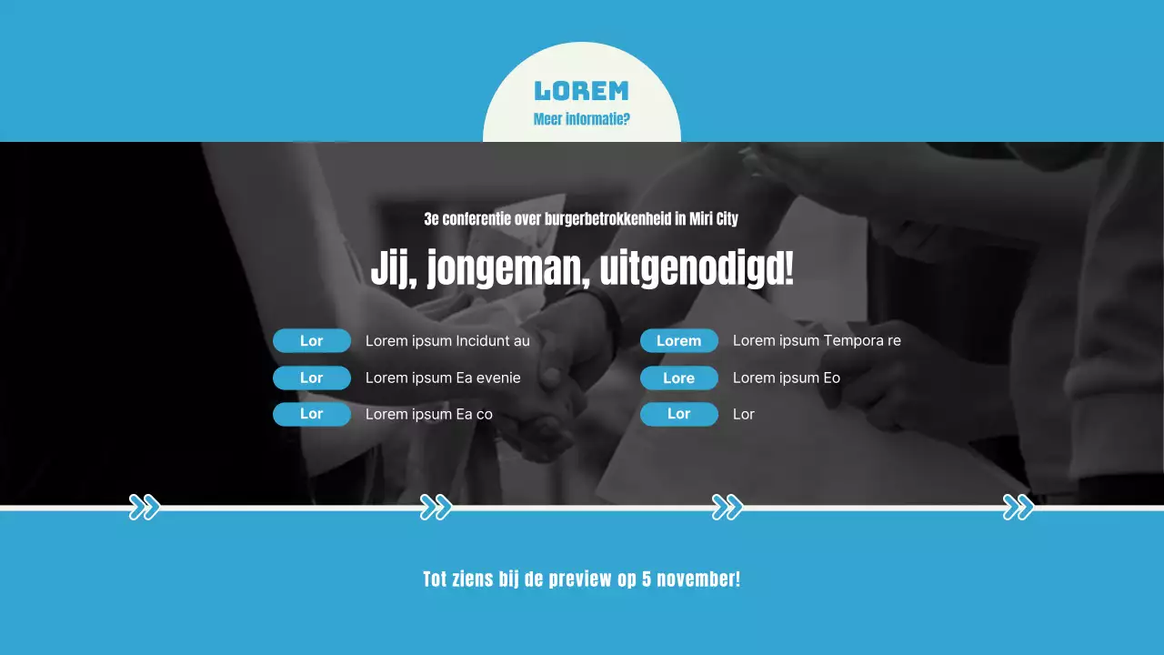 Een eenvoudig, lichtblauw en geel voorstel voor een participatieve gemeentelijke code