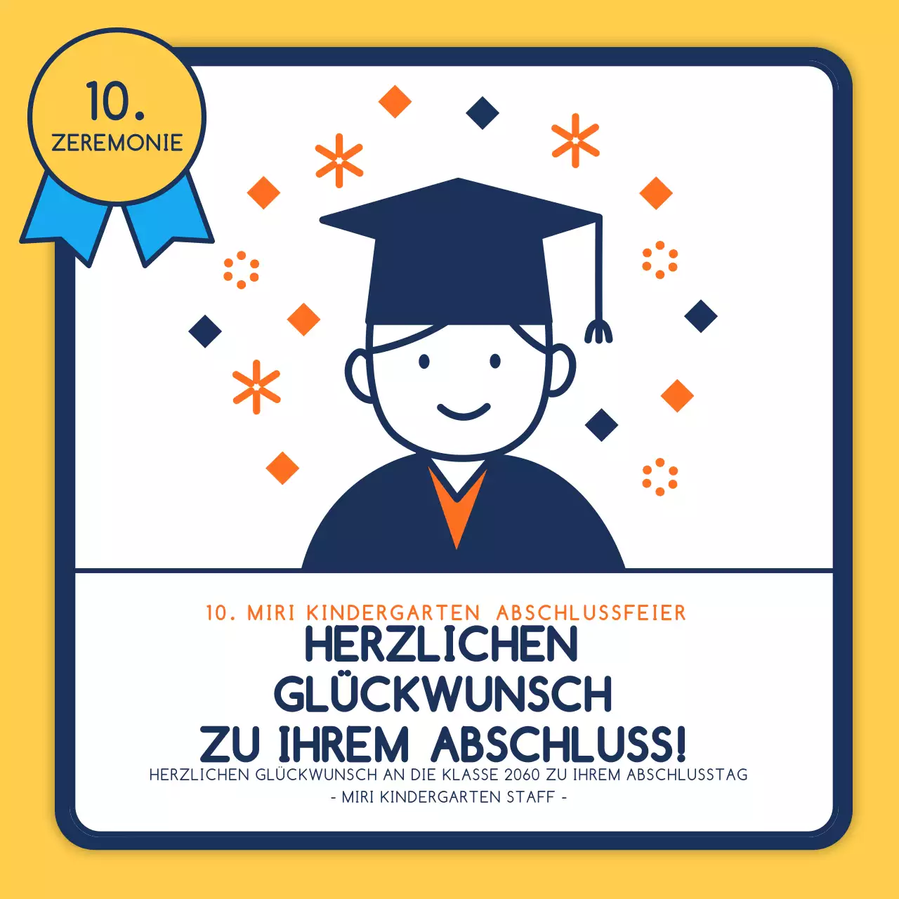 Gelb Niedlich Graduation Illustration Kindergarten Graduation
