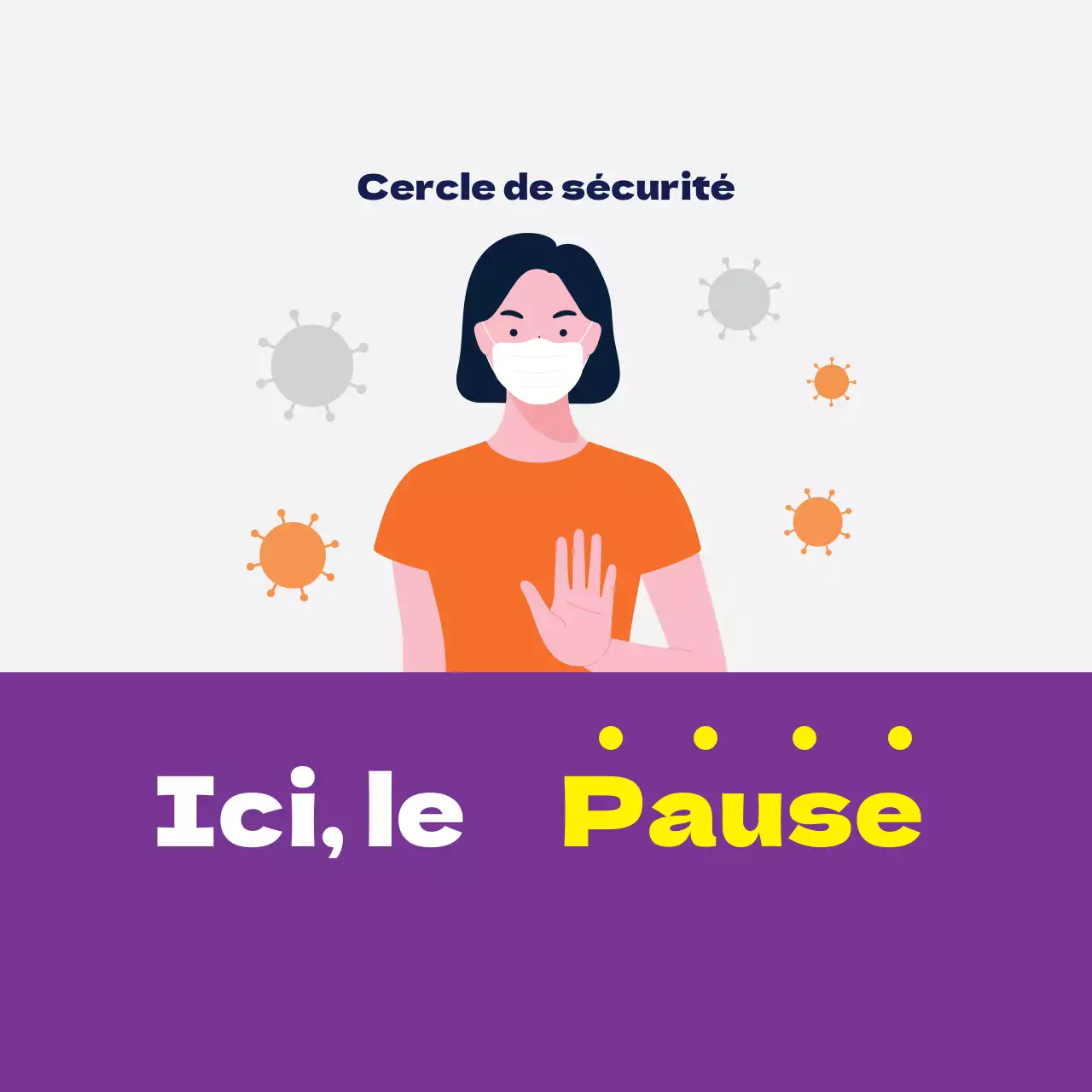 Illustration violette - prévention de la corona