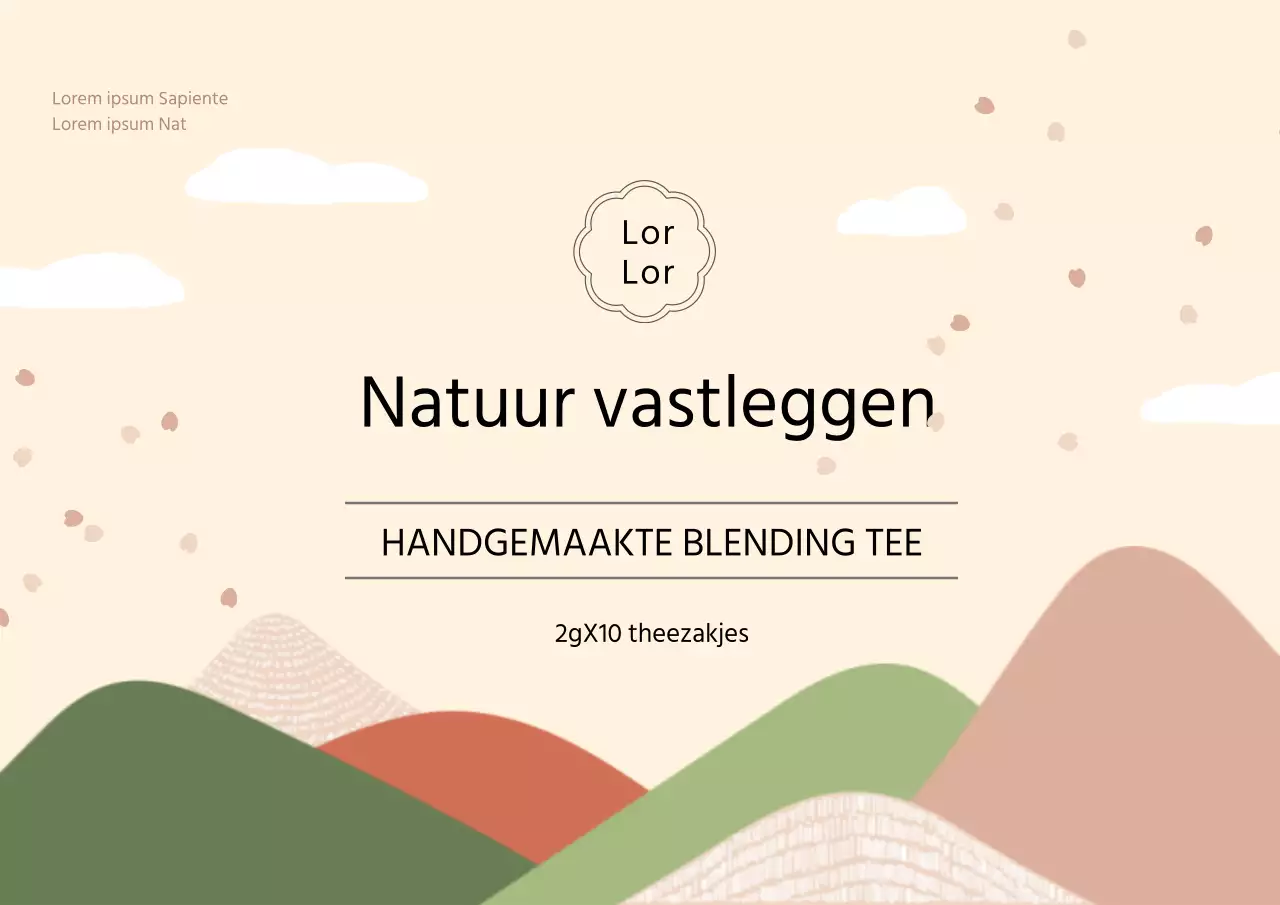 Warm gekleurde geïllustreerde theezakjes ansichtkaarten