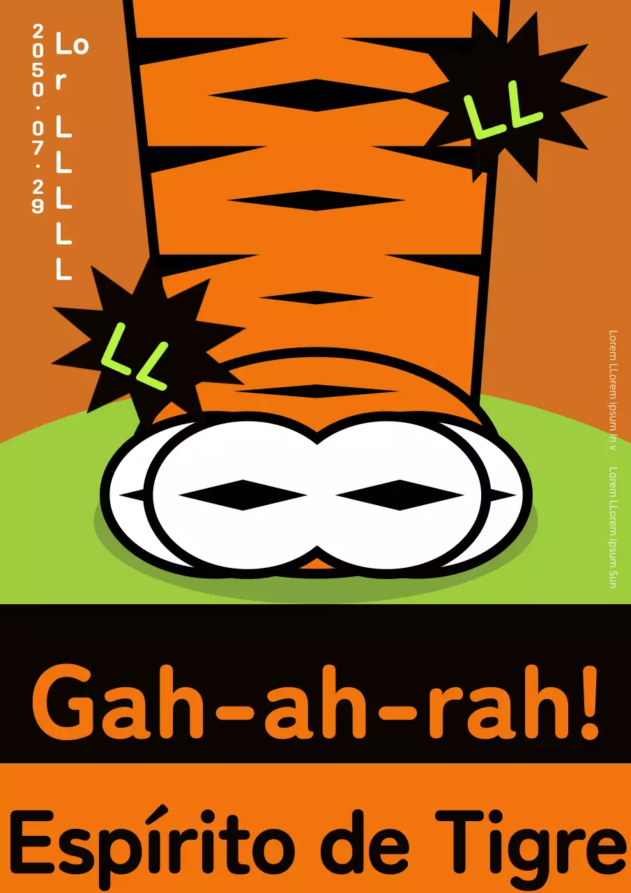 Promover o Dia Mundial do Tigre com uma ilustração de uma pata de tigre cor de laranja