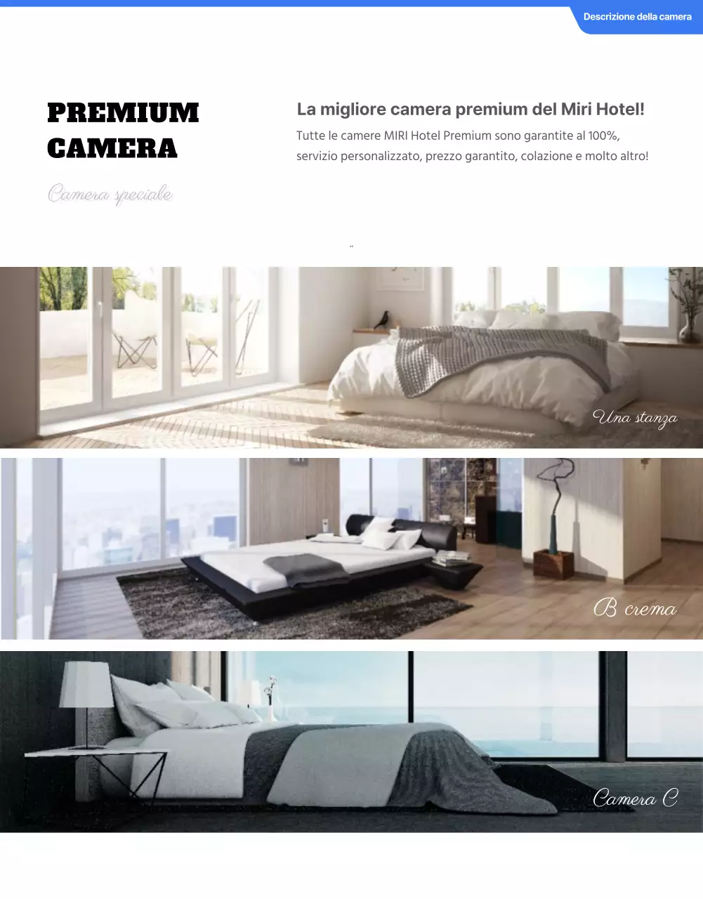 Dettagli degli hotel in blu