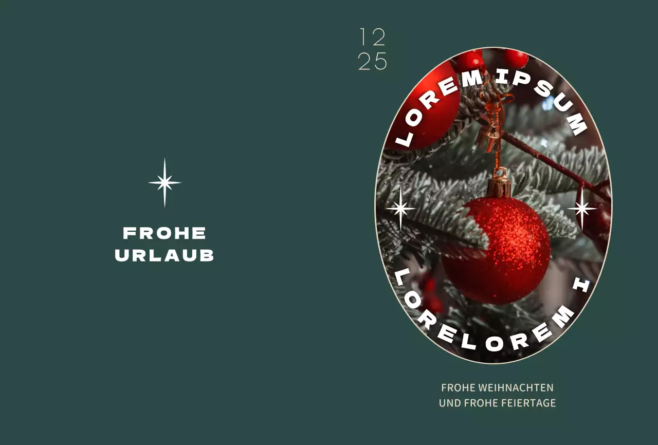 Türkisfarbenes Weihnachtsfoto Weihnachtspostkarte