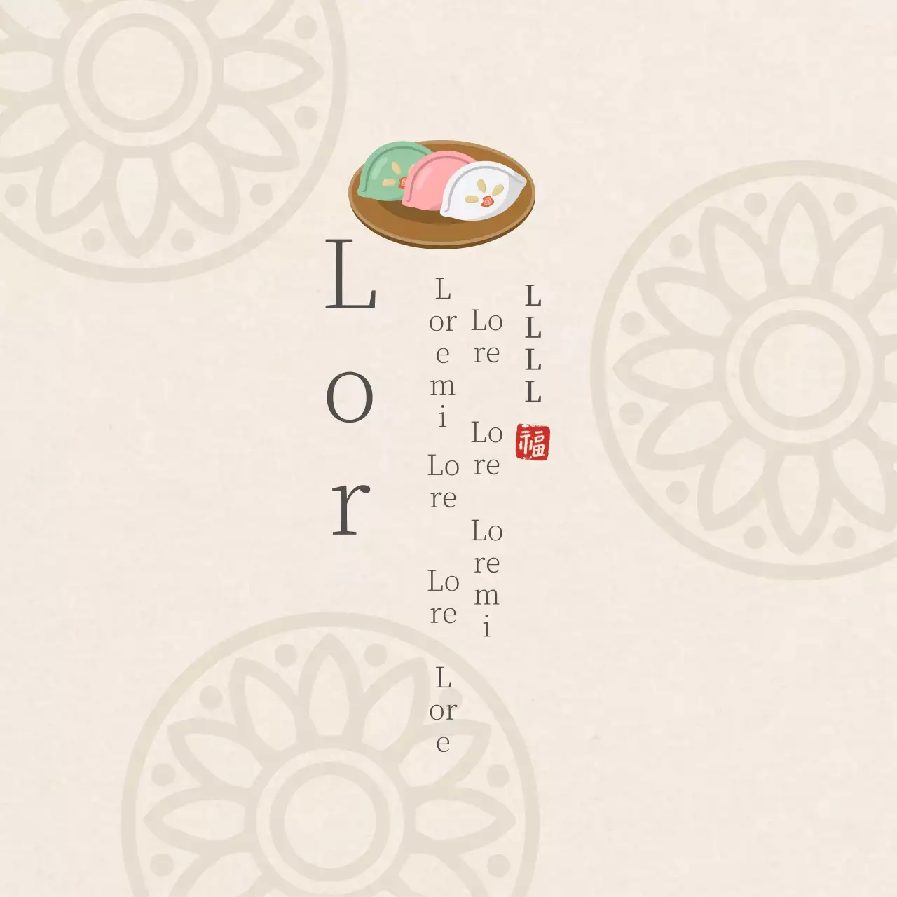 Marfil patrón tradicional simple pastel de arroz restaurante Chuseok acción de gracias