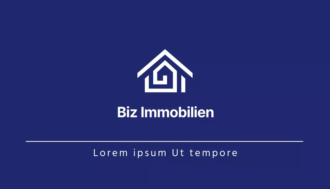 Blaues Logo Immobilienmakler Visitenkarte