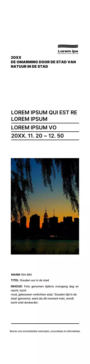 Zwart en eenvoudige tekst lay-out stijl Fototentoonstelling informatiegids