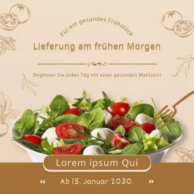 Brauner und beiger Salat - Lieferankündigung am frühen Morgen