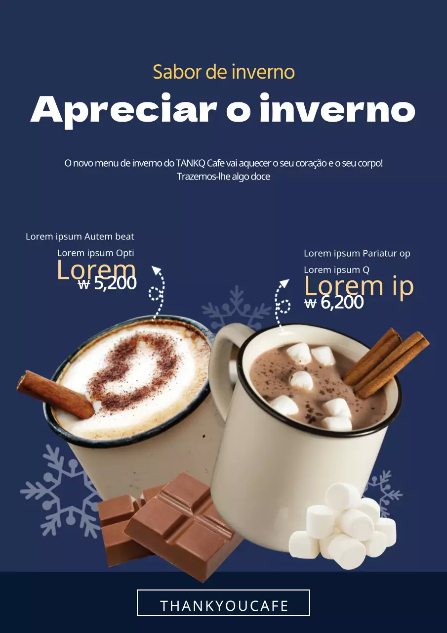 Apresentamos o nosso menu de inverno do café
