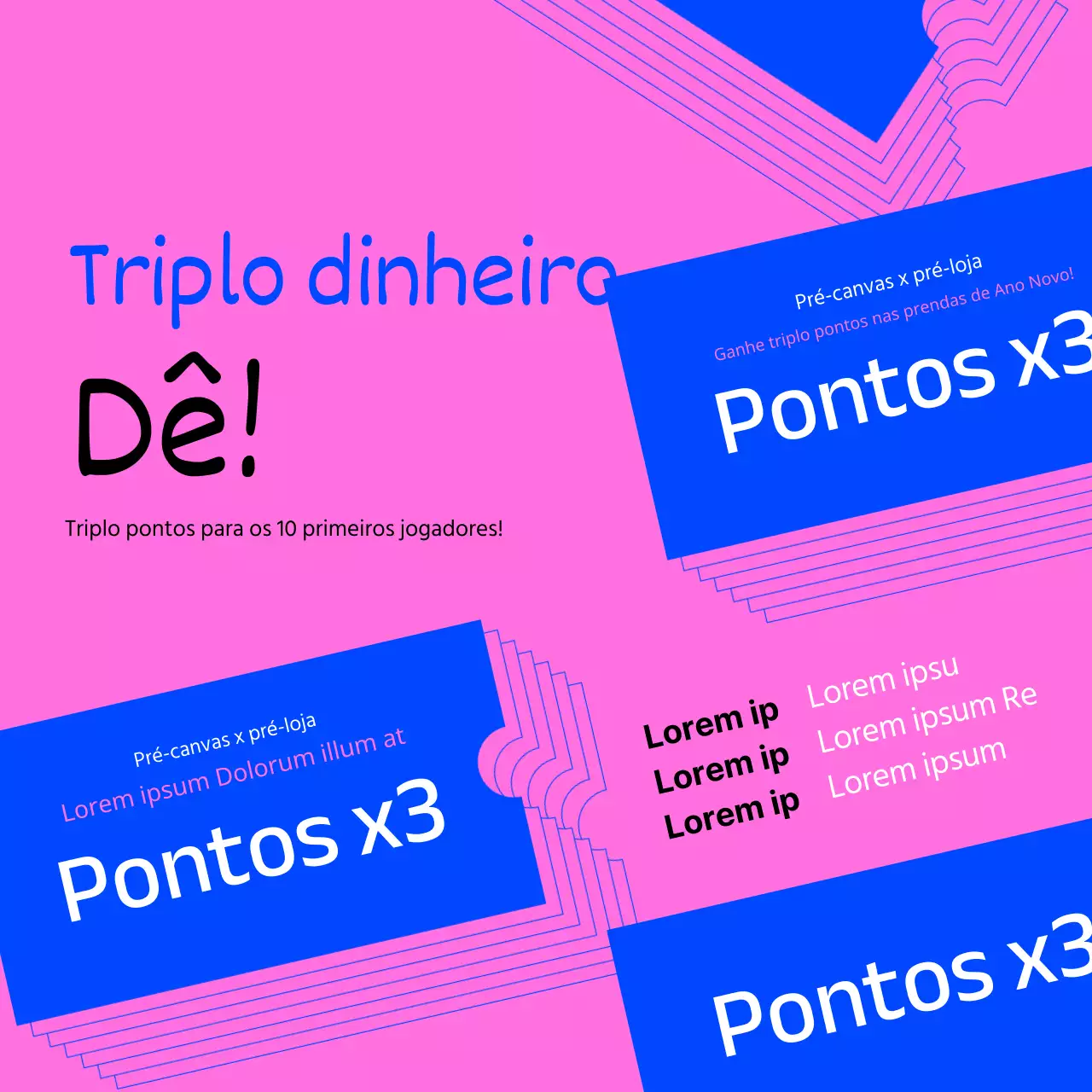 Evento de Pontos de Cupão do Ano Novo Lunar Rosa e Azul