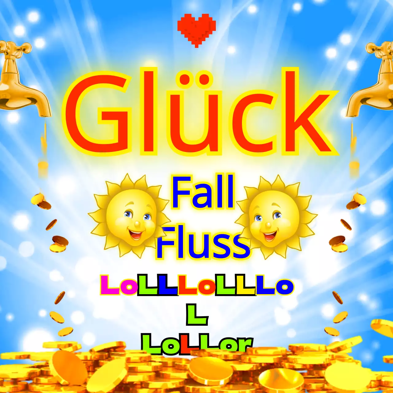 Gelbe und hellblaue Goldmünze Wünsche für Glück