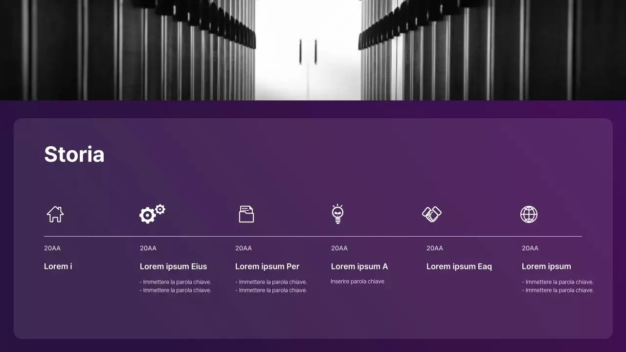 Profilo aziendale con sfumatura viola e arancione