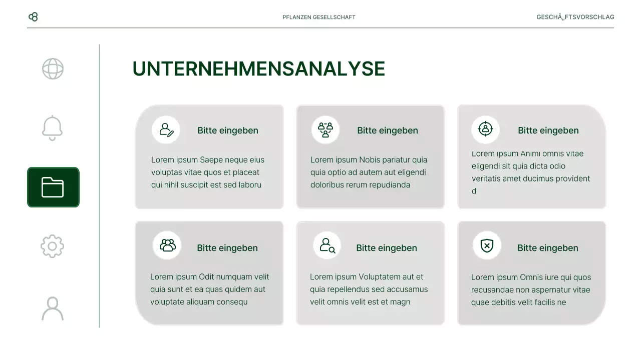 Business Business Vorschlag in weiß und grün natürlichen Blatt Konzept