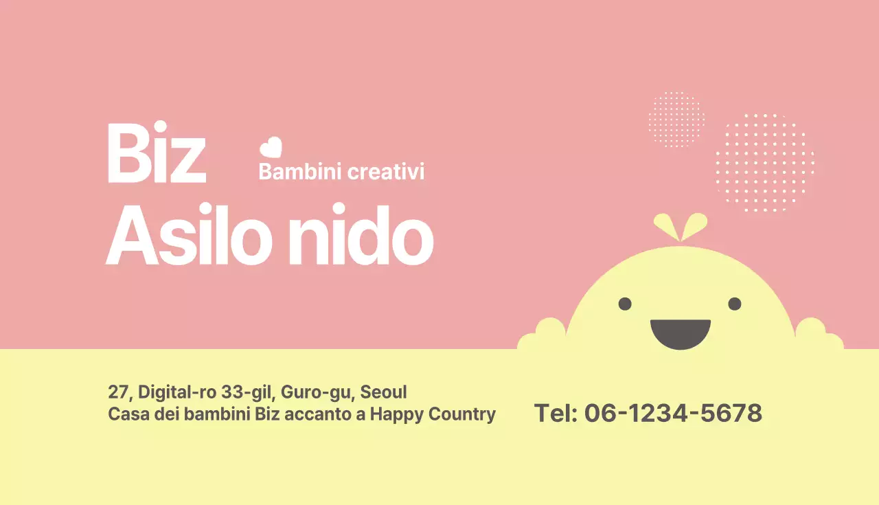 Biglietto da visita del direttore della scuola materna Biz