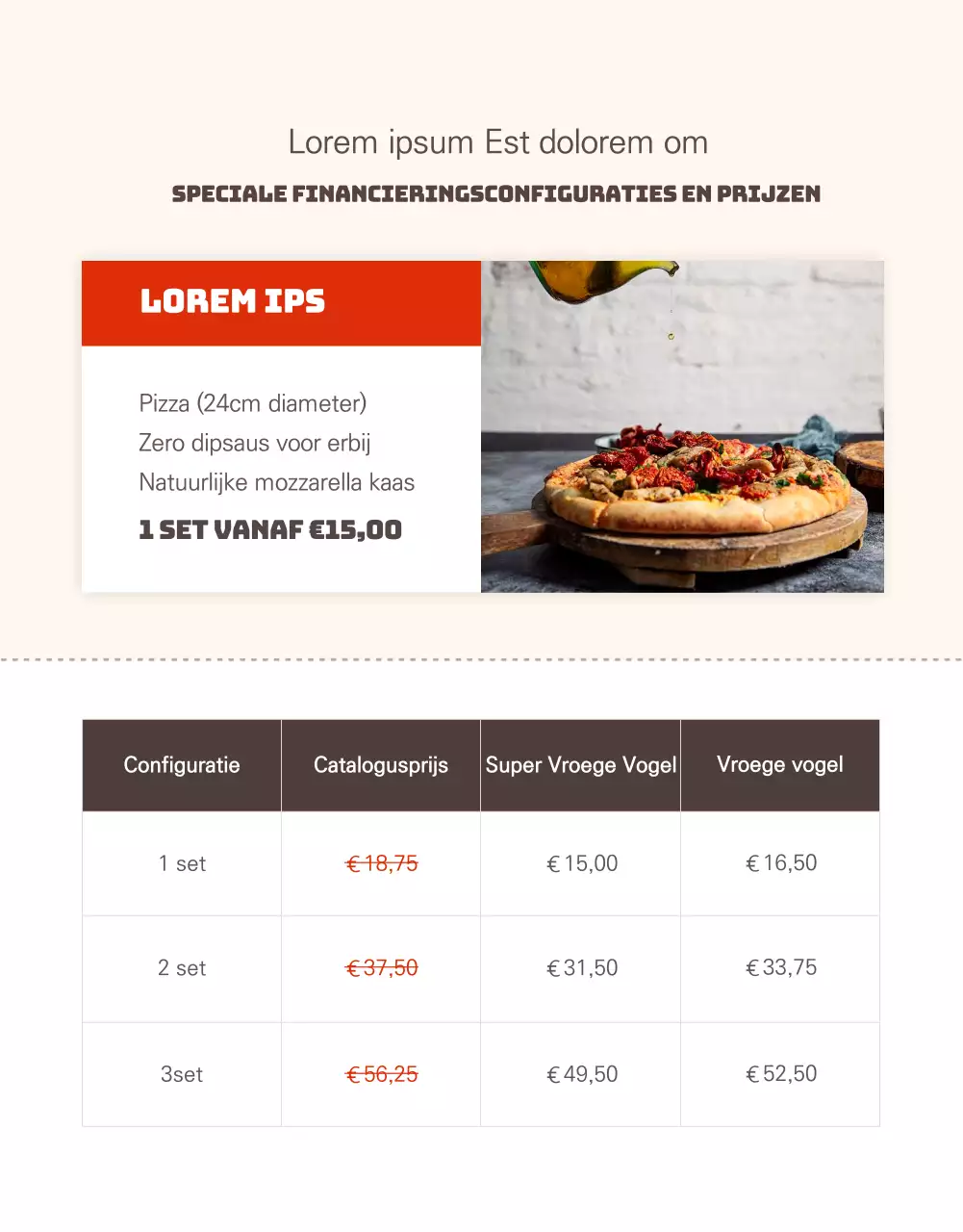 Promoot de verkoop van een eenvoudige pizza met rode Koreaanse rijst