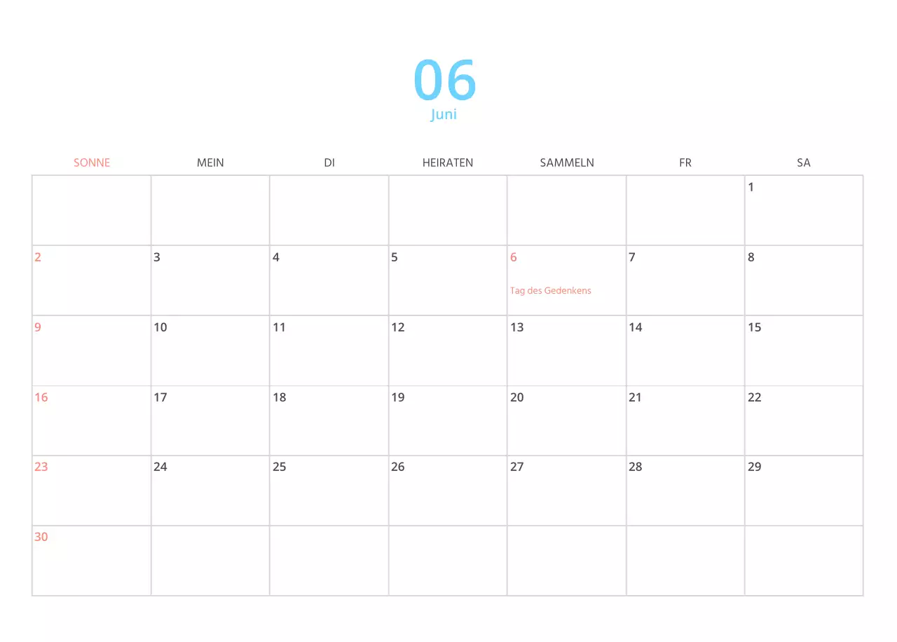 Mehrfarbiger Bildkalender