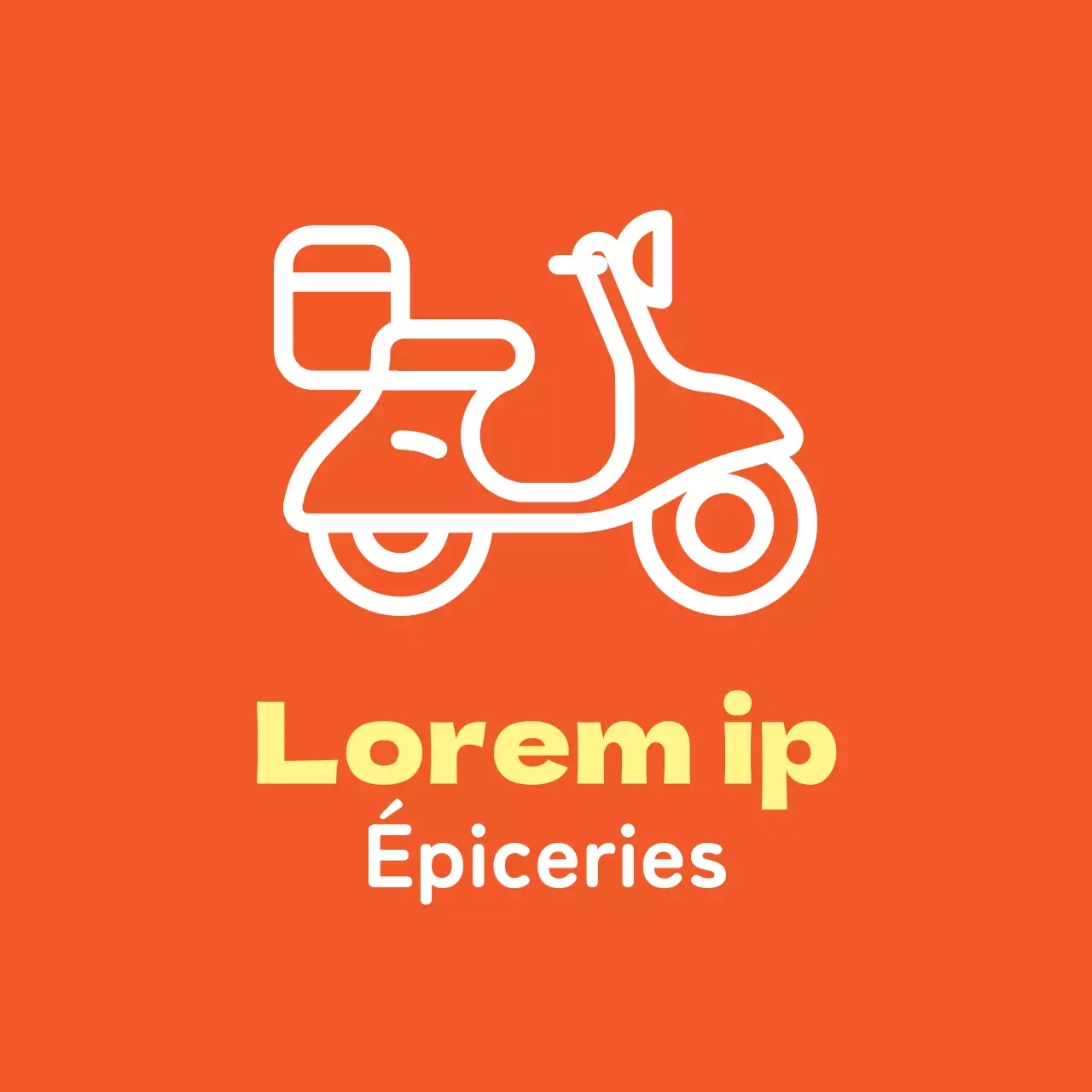 Étiquette illustrée en magasin, de couleur jaune-orange, emballable