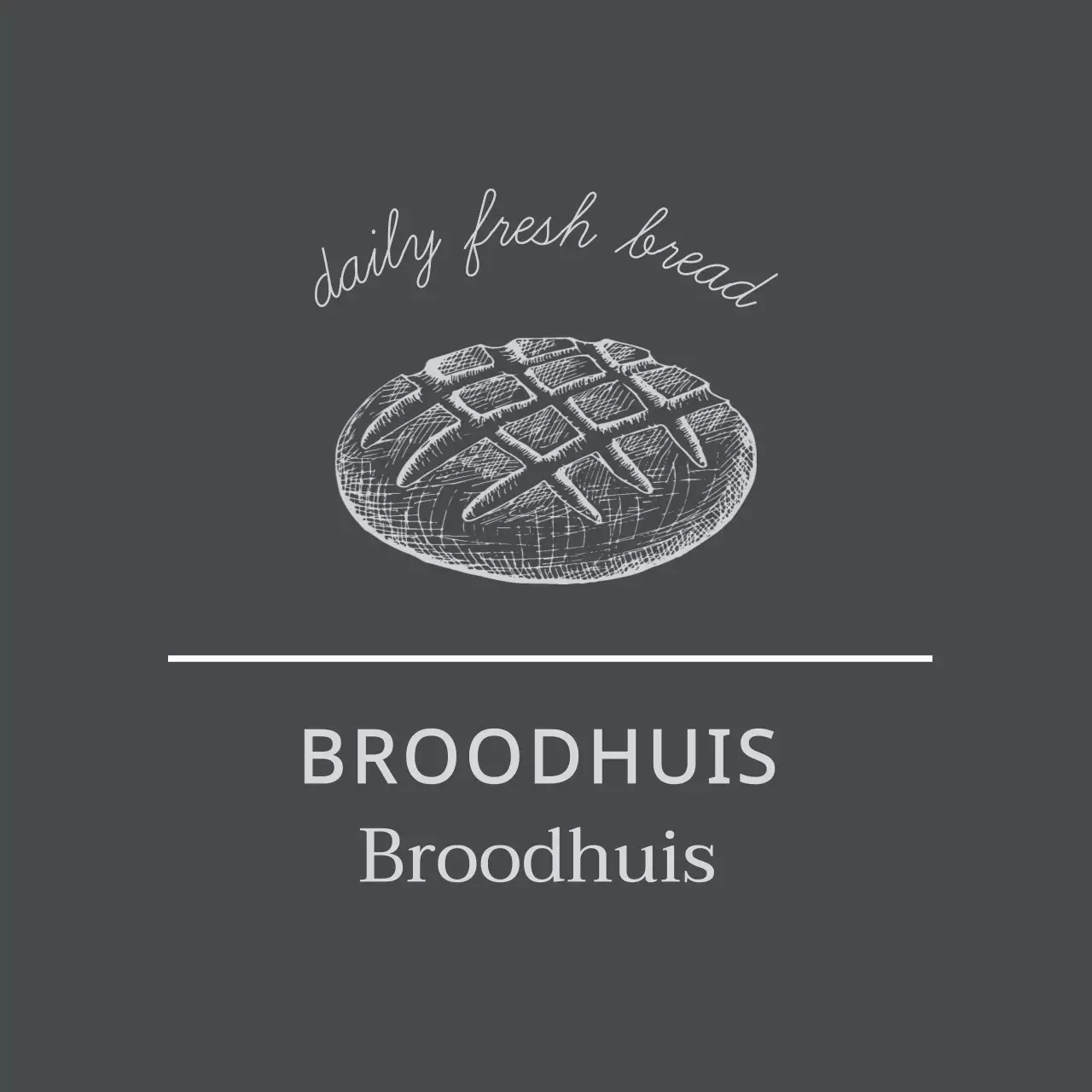 Vintage bakkerij-etiket met donkergrijze illustratie