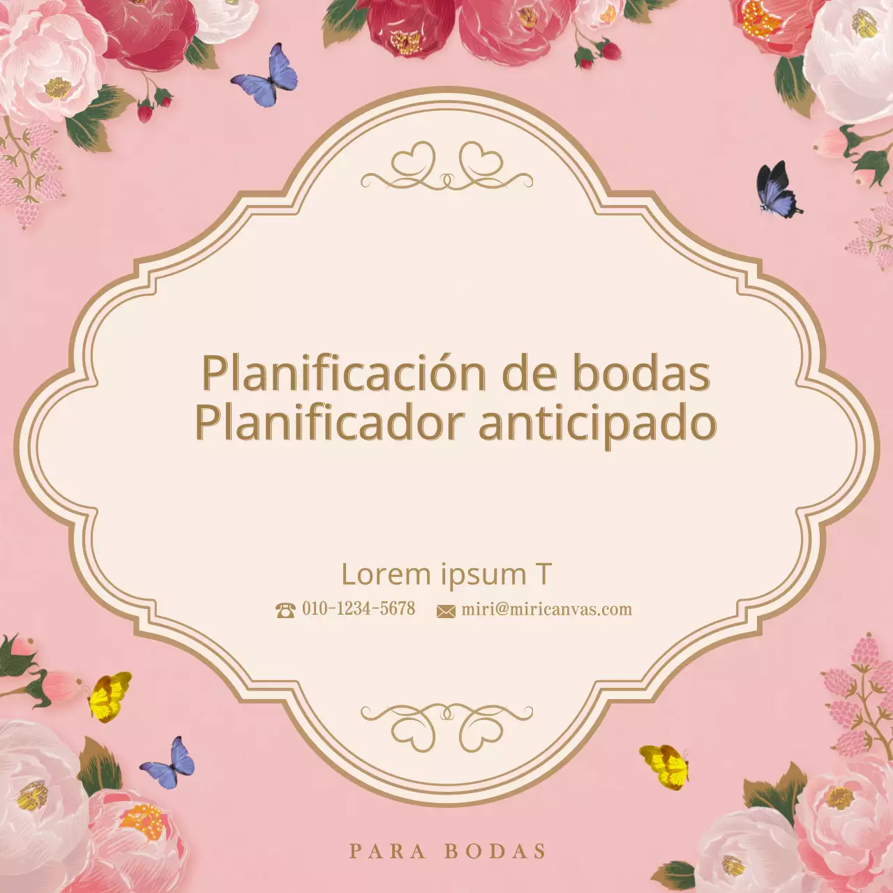 Lista de control del lugar de celebración de una boda con ilustraciones florales primaverales en rosa y beige