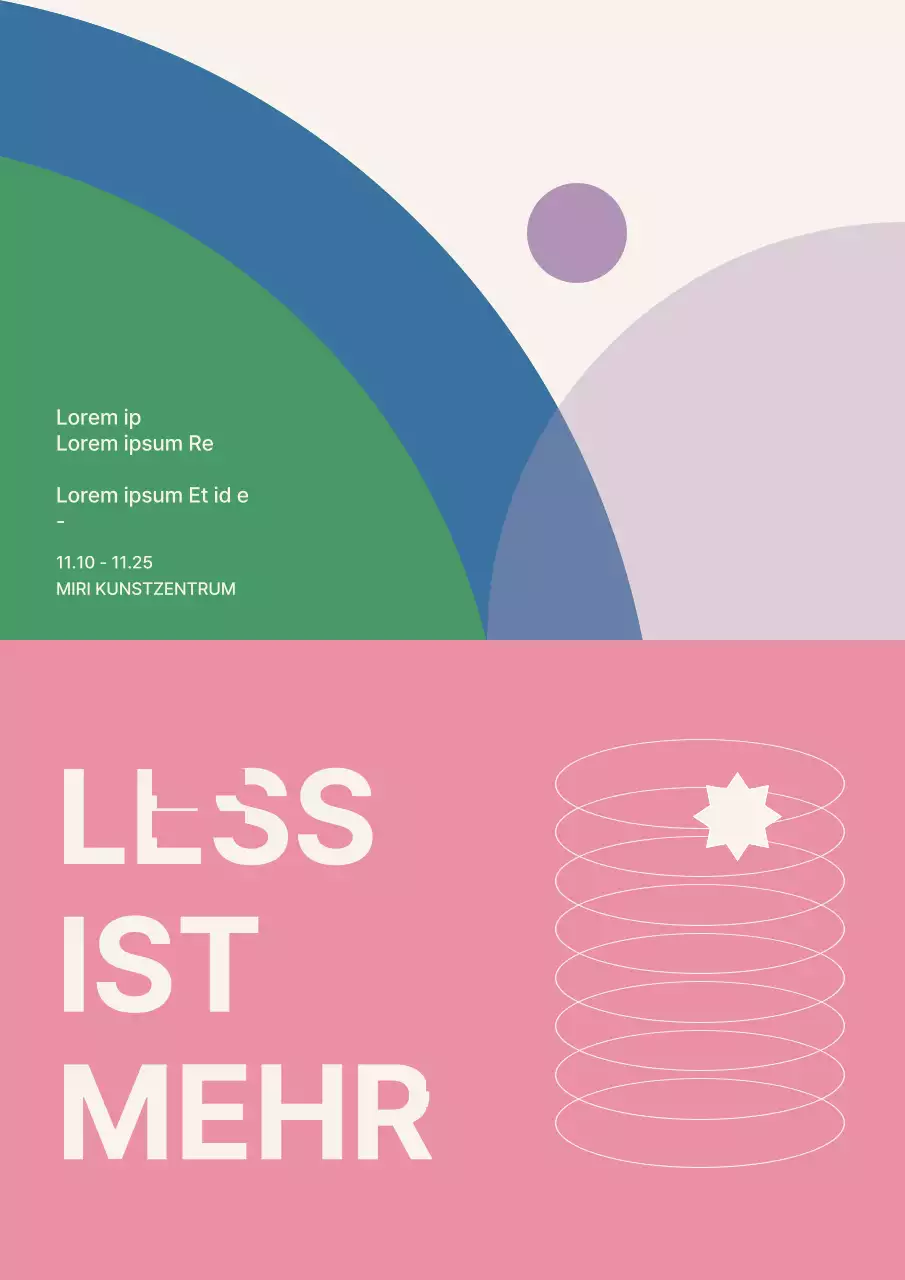 Pastellfarbenes, formorientiertes Ausstellungsplakat