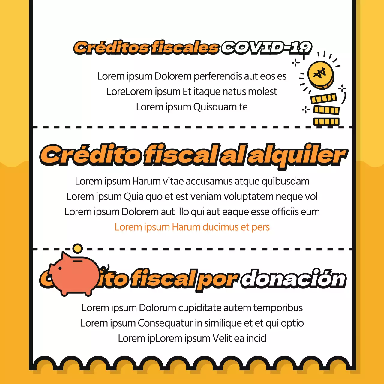 Recibo con fondo amarillo tarjeta de liquidación de fin de añonoticias