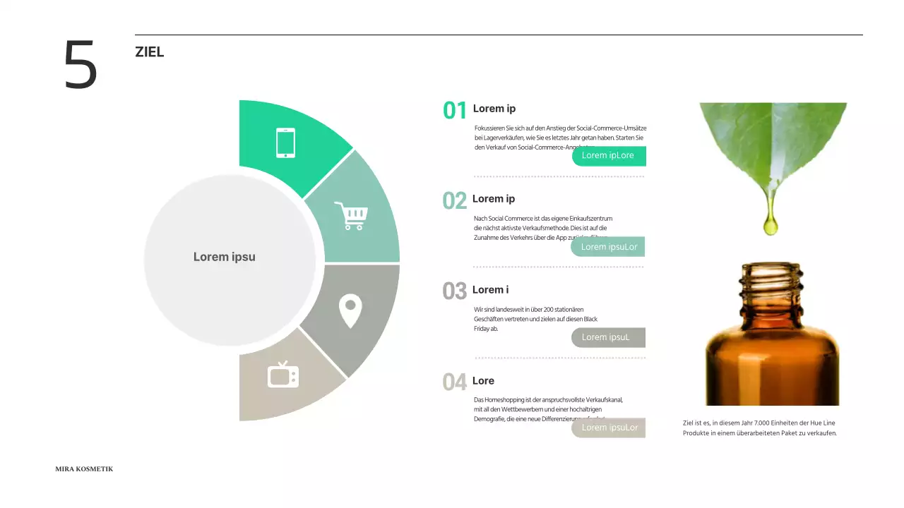 Grüner und beiger Farbverlauf Werbeplan für saubere Kosmetik