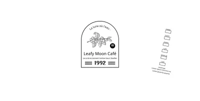 Promouvoir et informer votre café avec un logo épuré en noir et blanc.