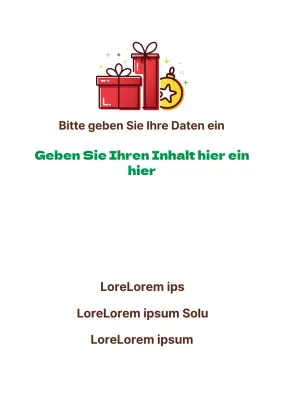 Einfache Ankündigung einer Jubiläumsveranstaltung mit grüner Illustration eines Weihnachtsgeschenks