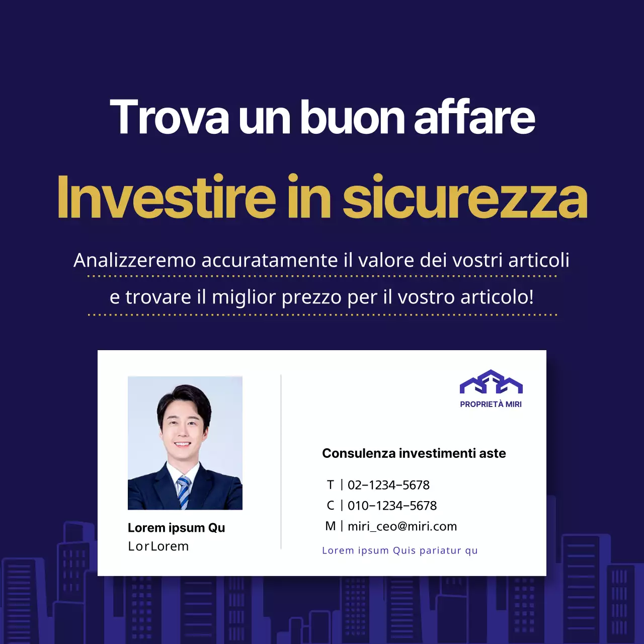 Una guida per investire nelle aste immobiliari minimaliste blu e oro