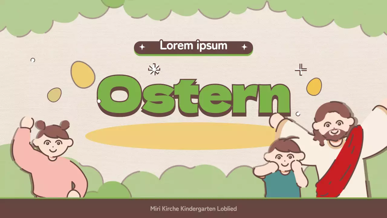 Nettes Konzept Ostern Kinderreim in braun und grün