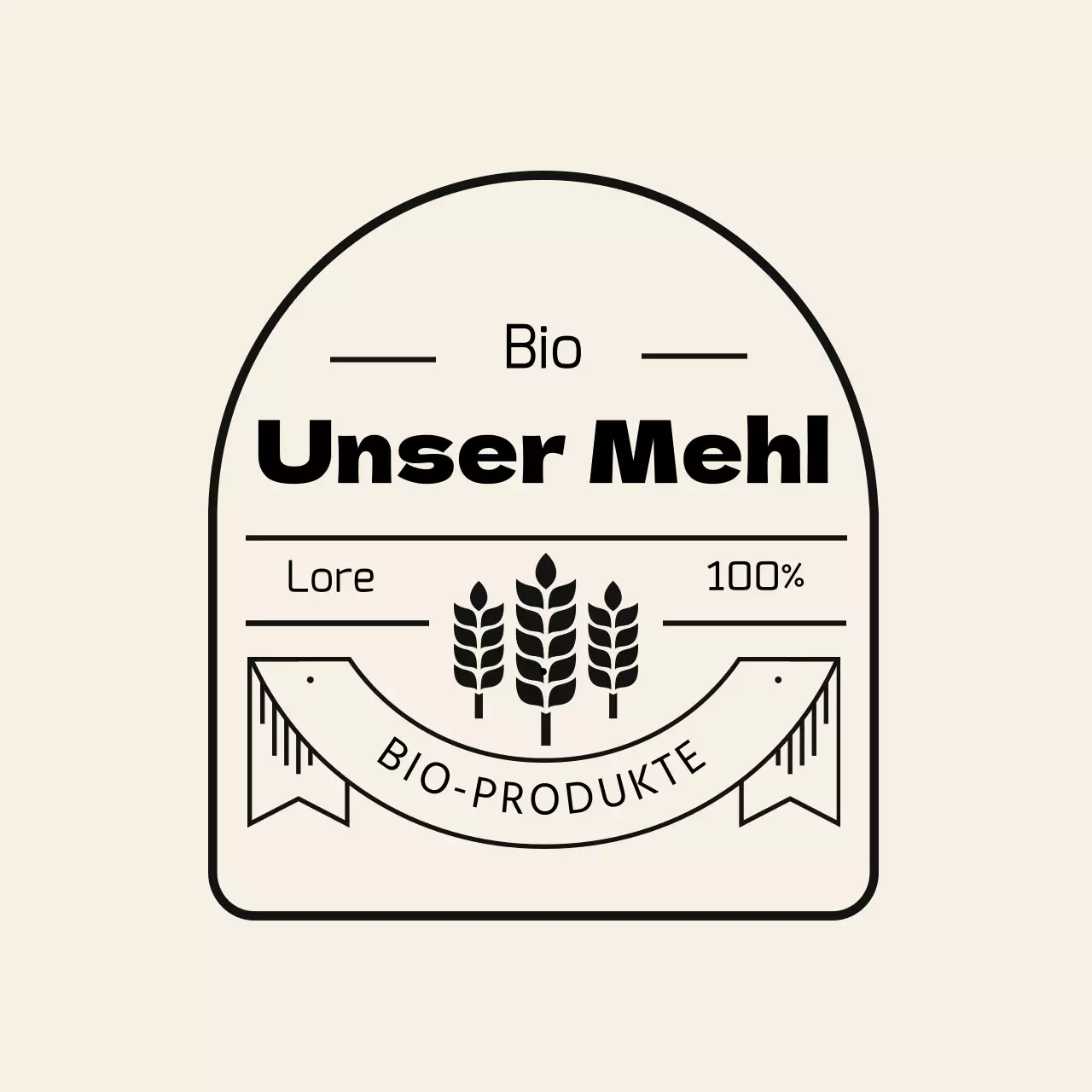 Beigefarbenes Vintage-Mehretikett