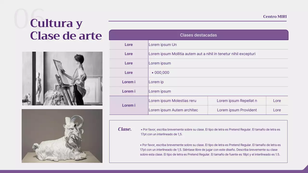 Propuesta de taller de un día de duración en color morado