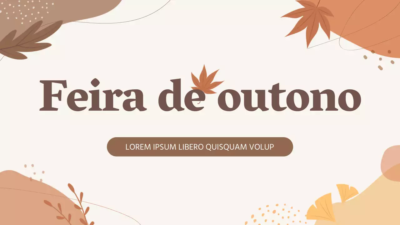 Um guia de eventos de outono com padrões geométricos em castanho e marfim