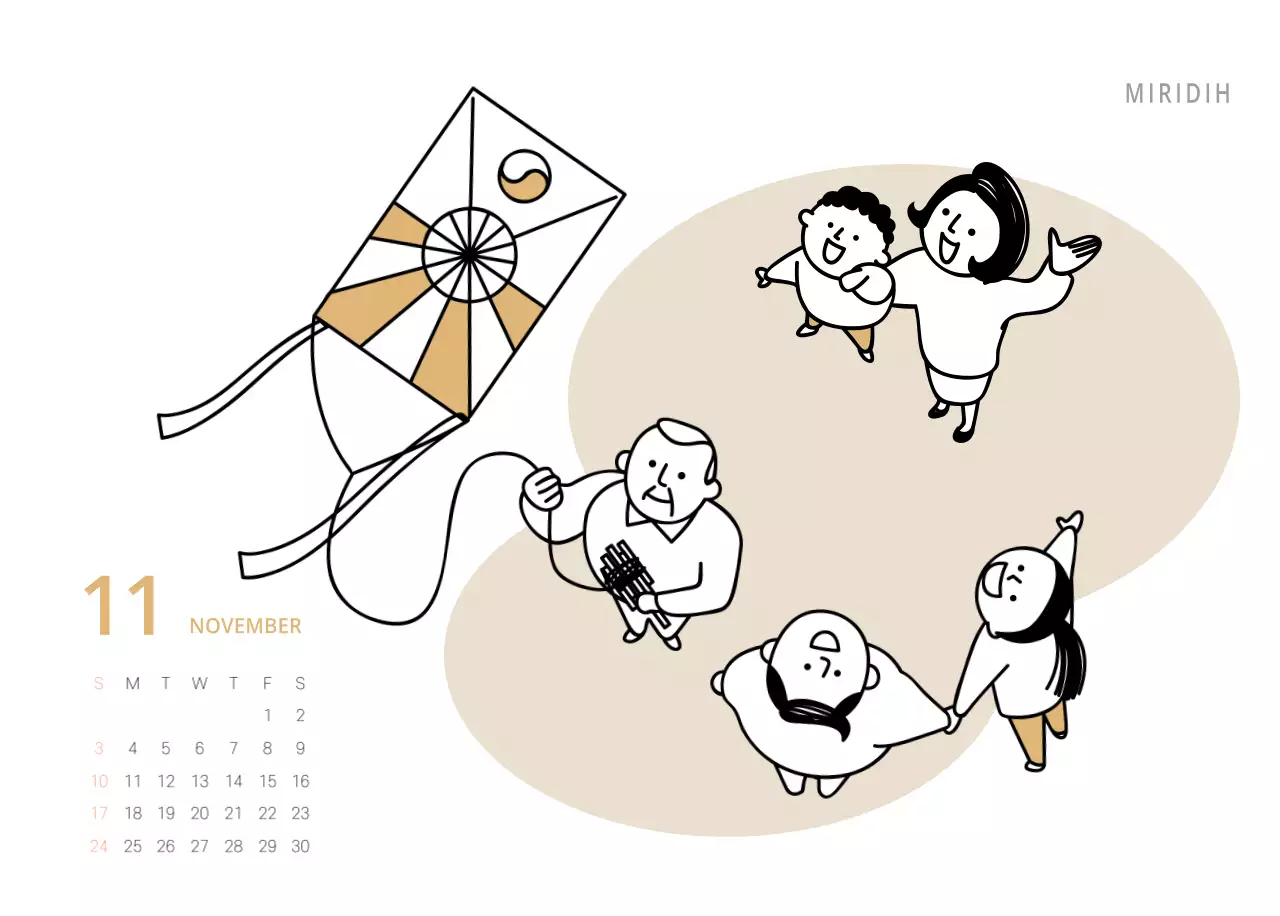 Mehrfarbiger Bildkalender