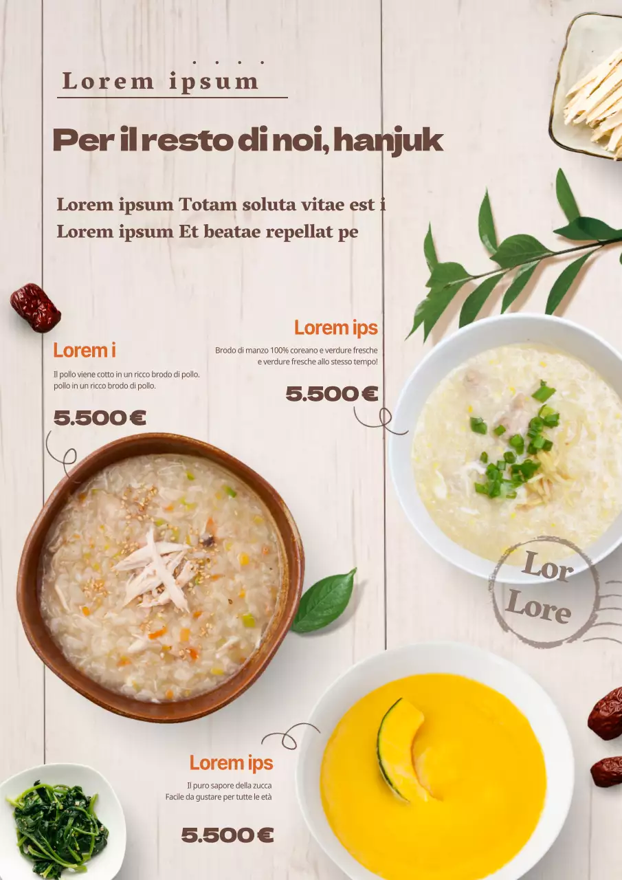 Promuovere il menu di un caffè emozionale con foto di caffè color avorio