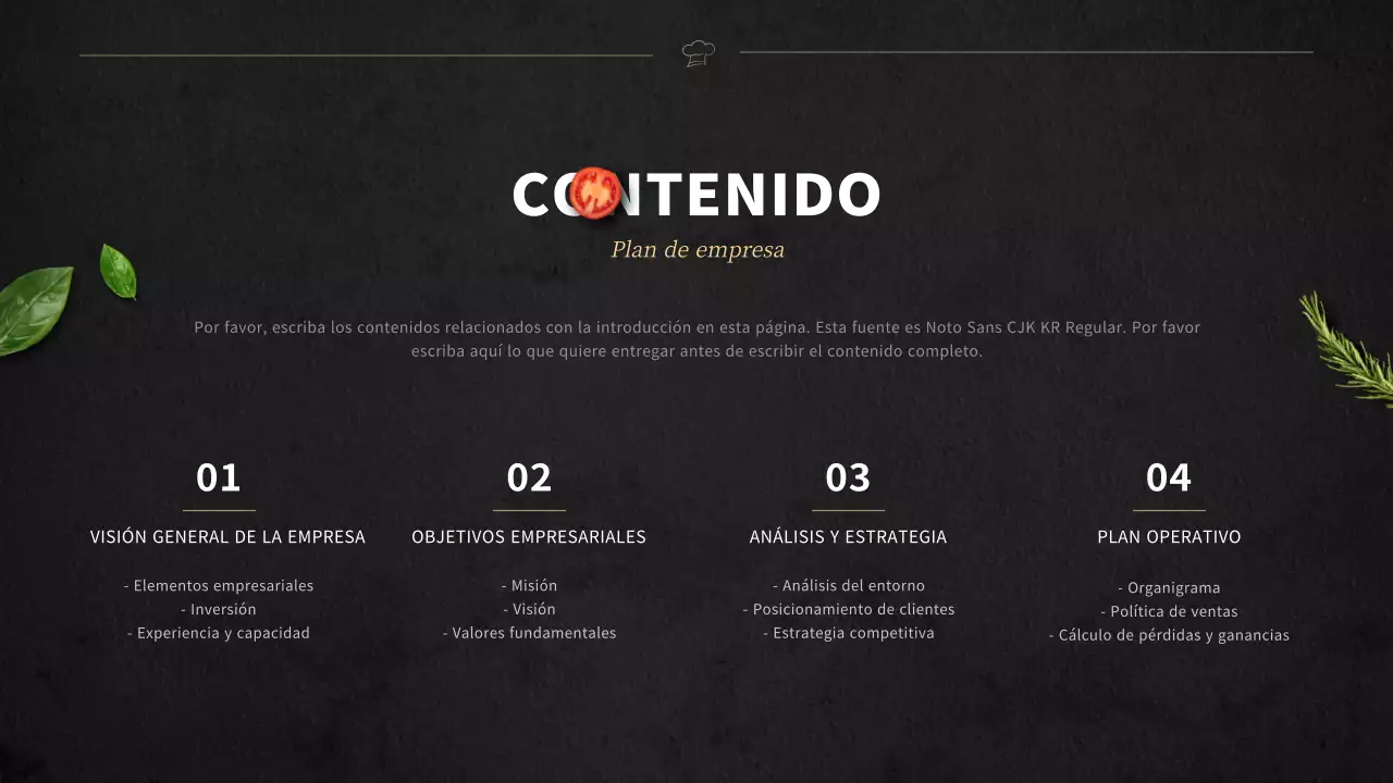 Plan de negocio para una empresa de fiambreras negras en inglés