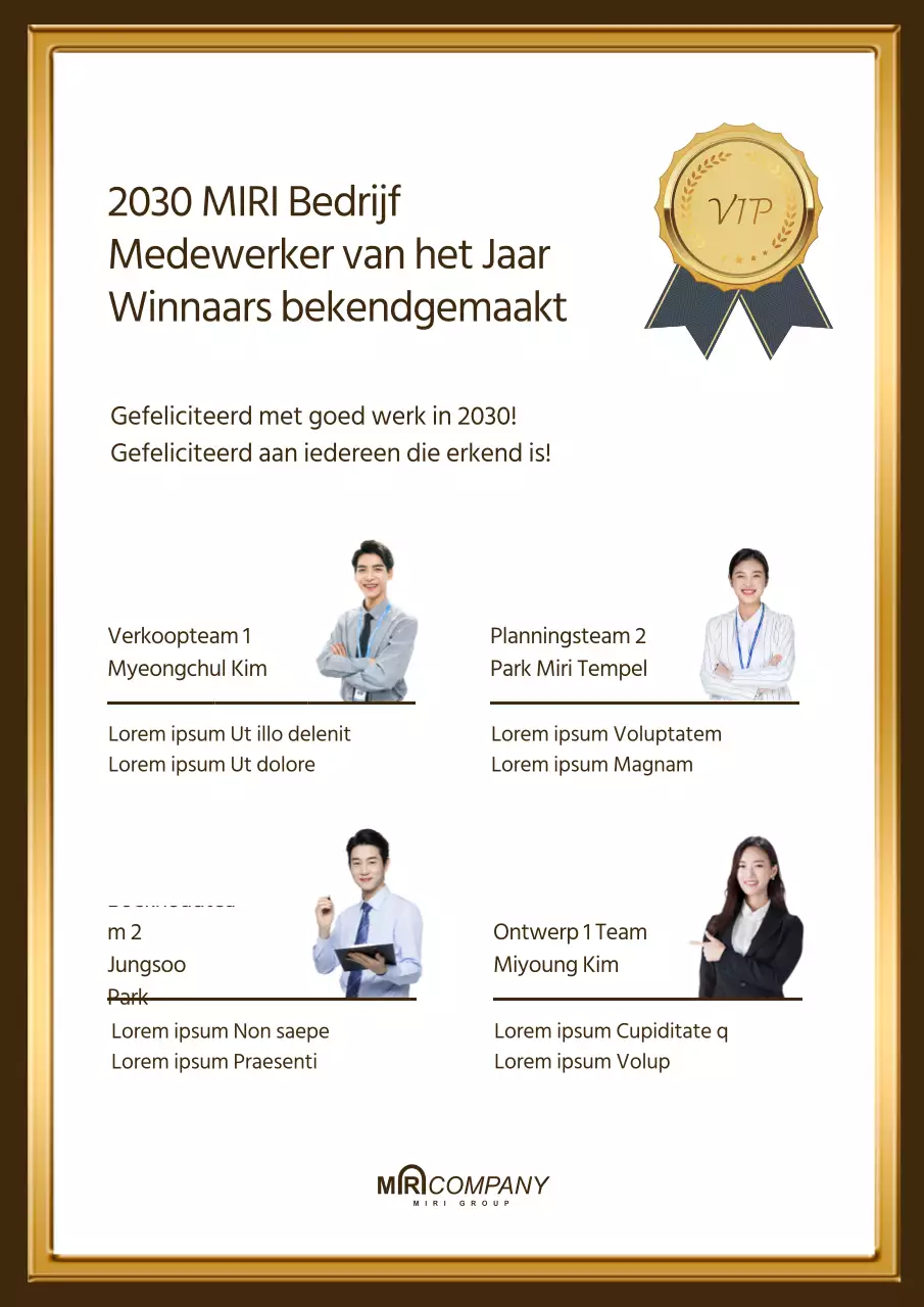 Bekendmaking van de winnaars van onze netjes ingelijste werknemersprijzen