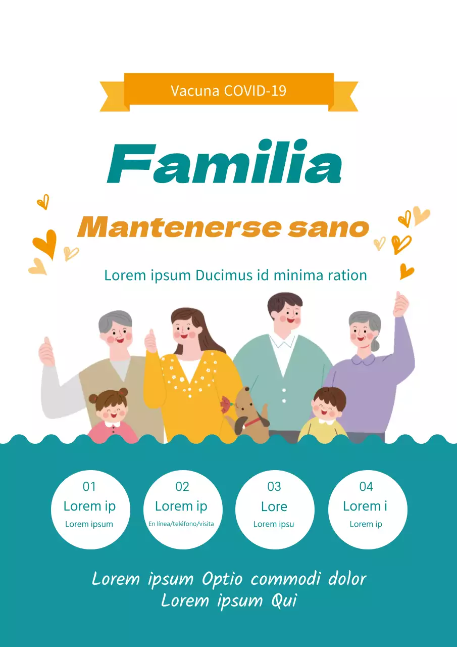 Ilustración azul y amarilla promoción de vacunas limpias