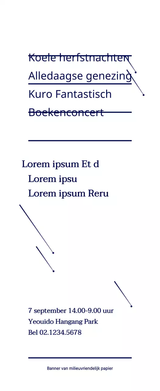 Marineblauwe eenvoudige ster illustratie stijl boek Concert informatie aankondiging