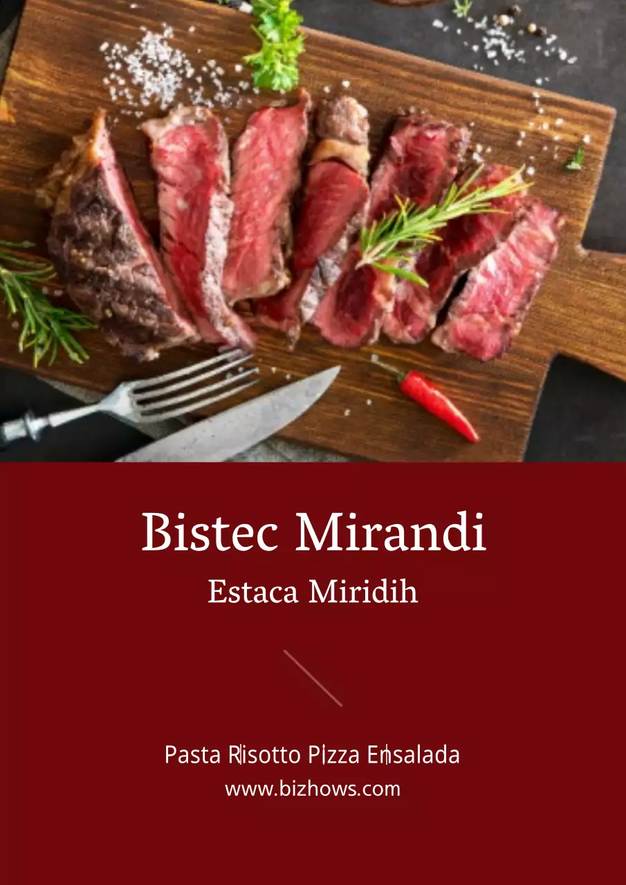 Promocionar el menú de forma limpia de Borgoña