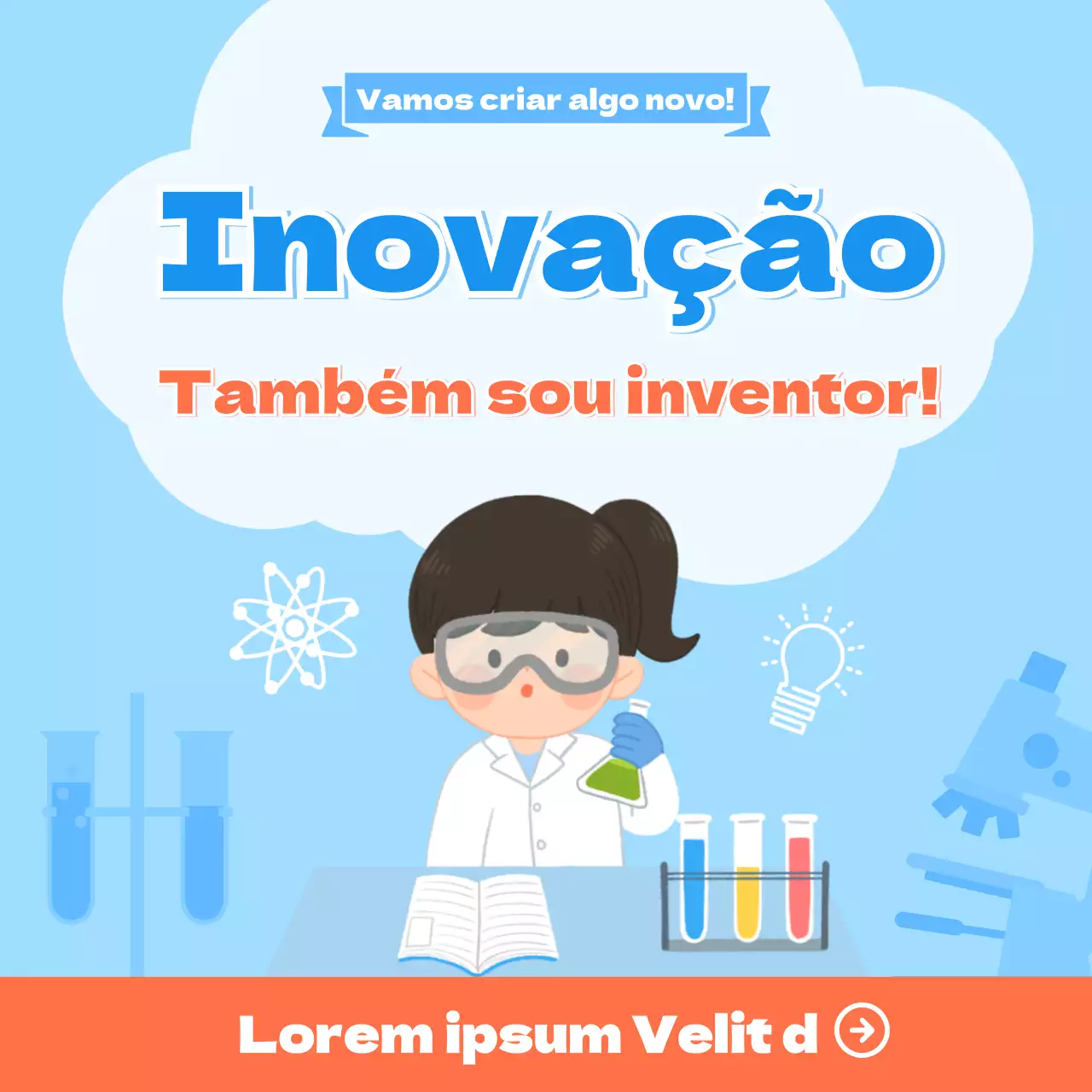 Invenção em azul claro vermelho Redes sociais