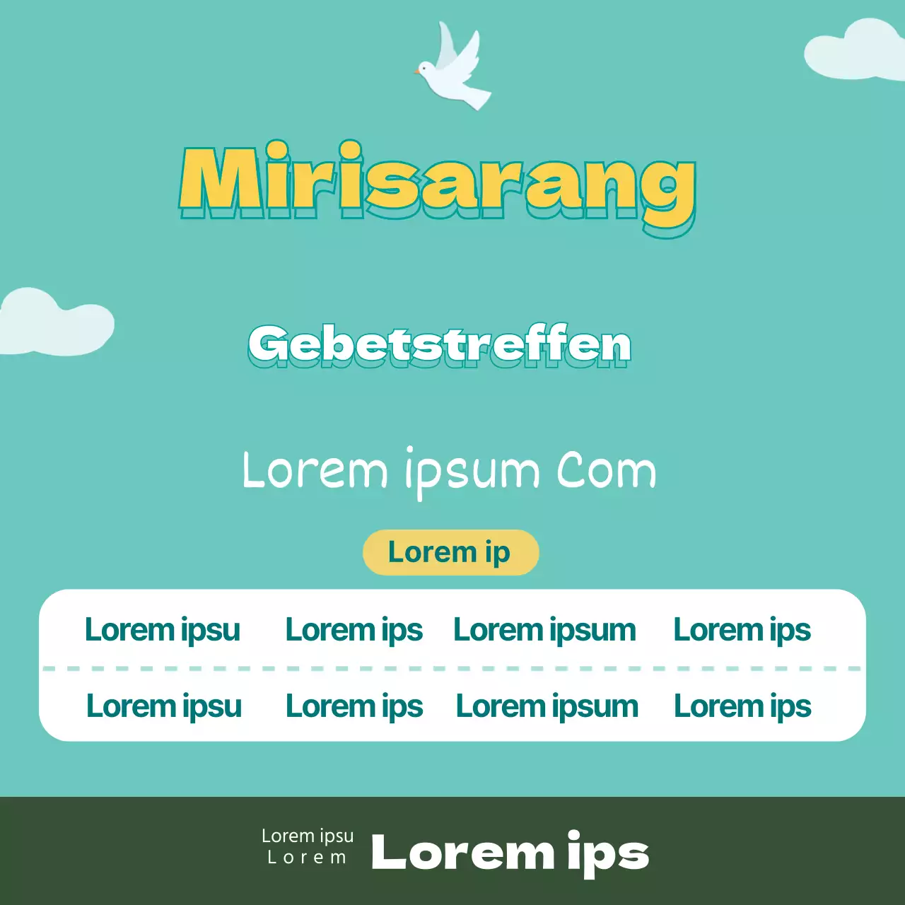 Nette Kirche Gebetstreffen Förderung mit blauen Illustration