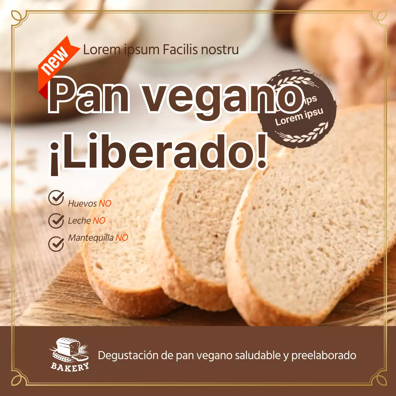 Promover el lanzamiento de un pan moreno vegano