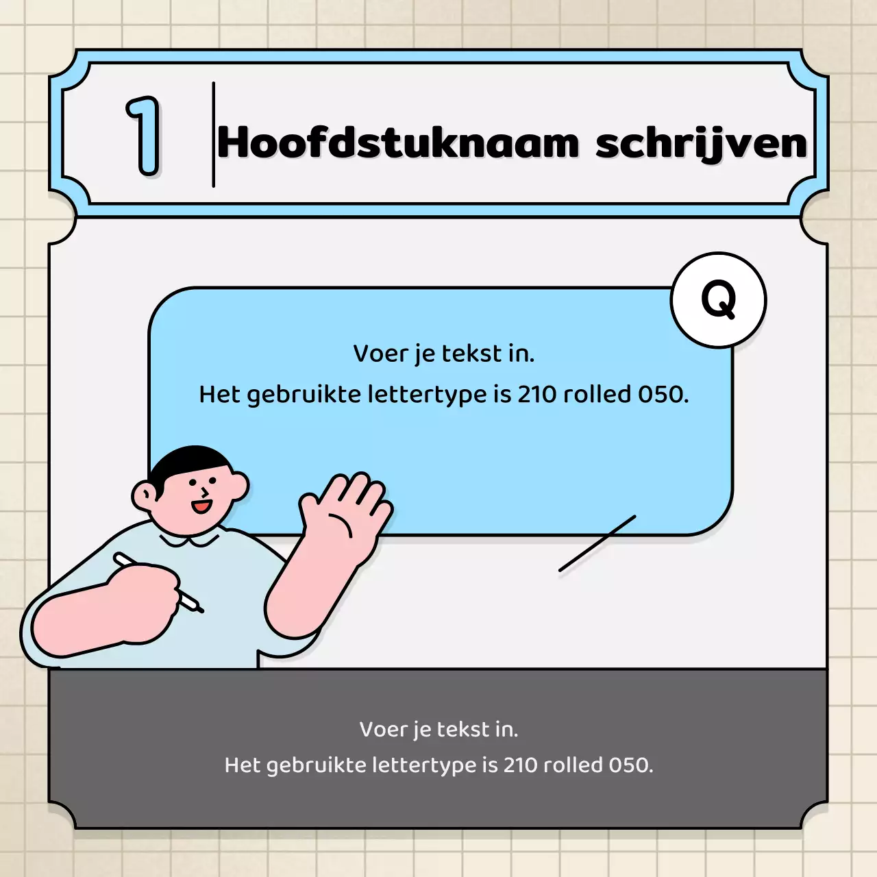 Lichtblauwe en gele tekstballonnen en schattige illustratiestijl