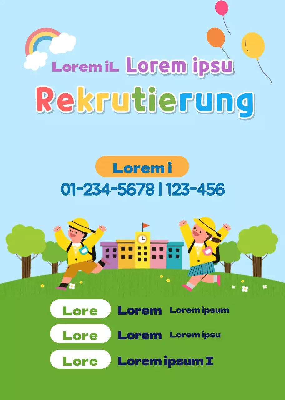 Hellblau grün niedliche PR-Einstellung