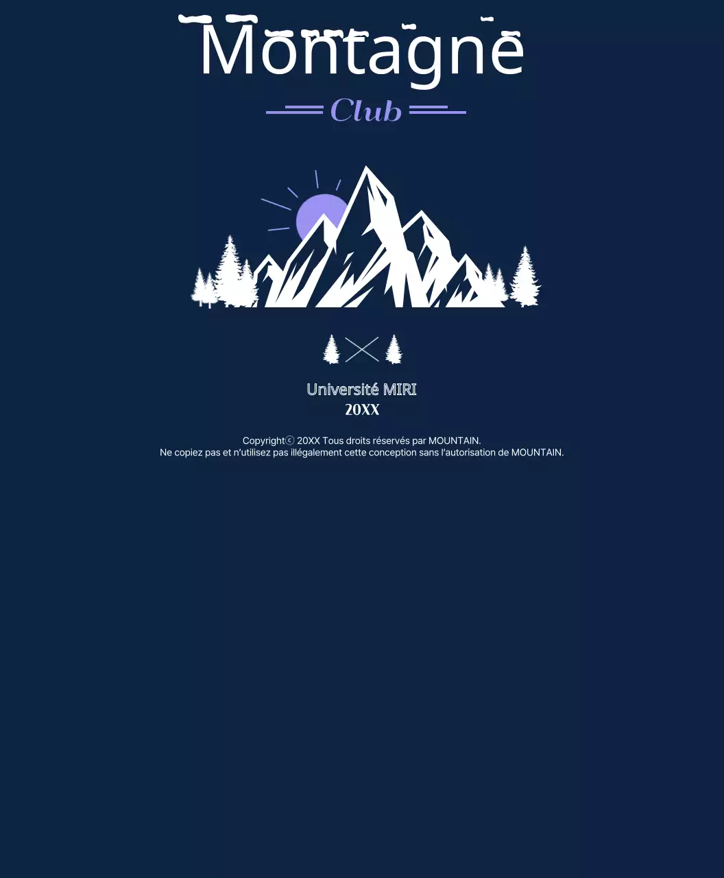 T-shirt de l'équipe du club d'alpinisme avec montagnes et soleil