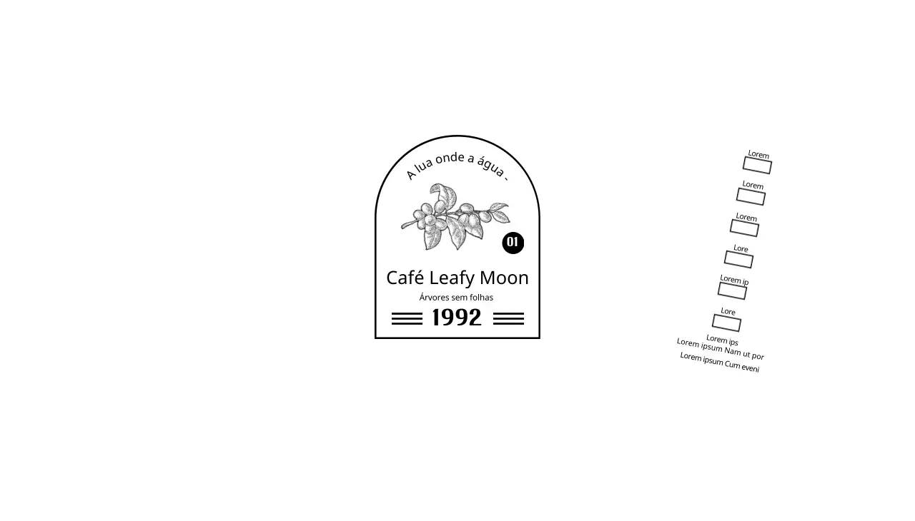 Promova e informe o seu café com um logótipo de emblema simples a preto e branco