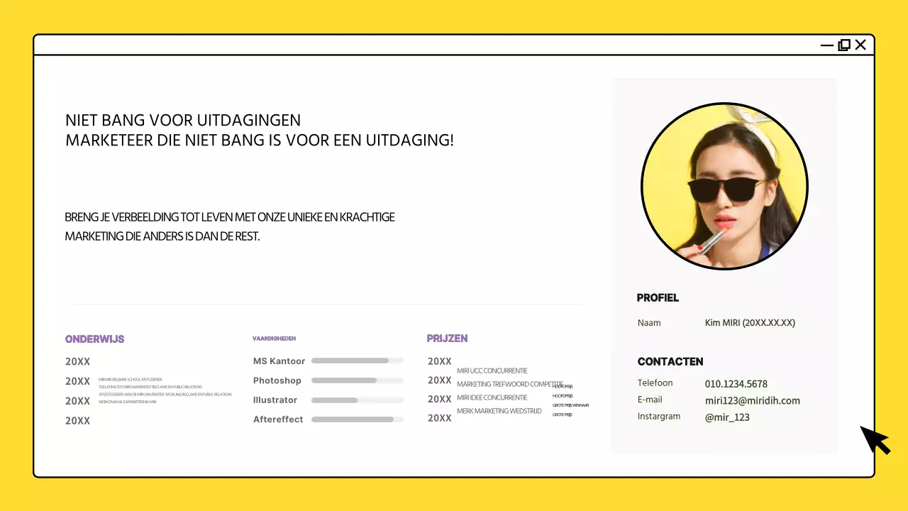Portfolio met kleurrijke concepten voor computerschermen