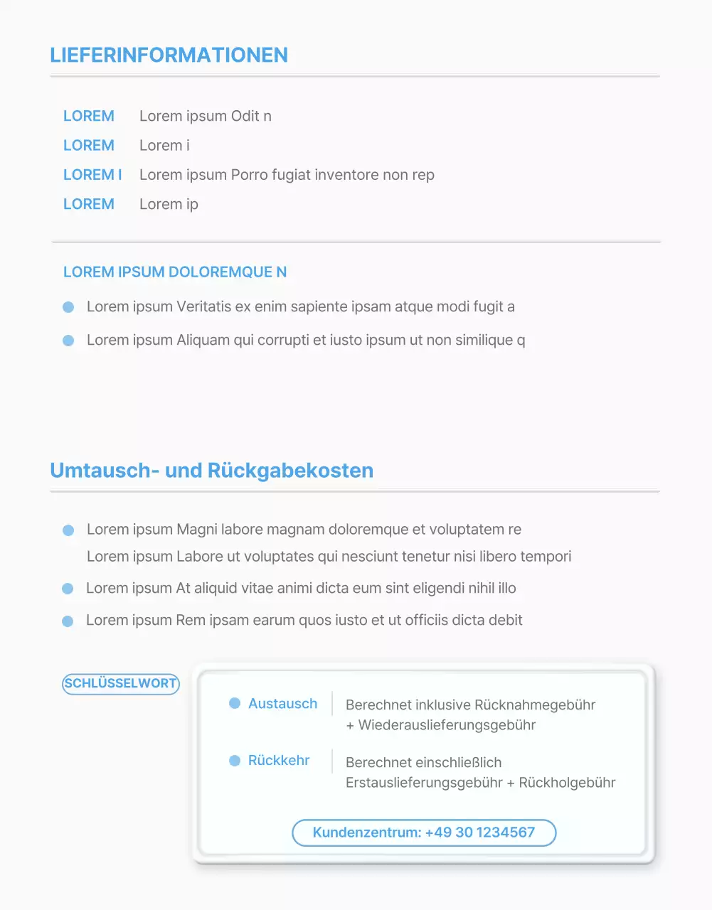 So verwenden Sie den hellblauen Standardstil für Einkaufszentren