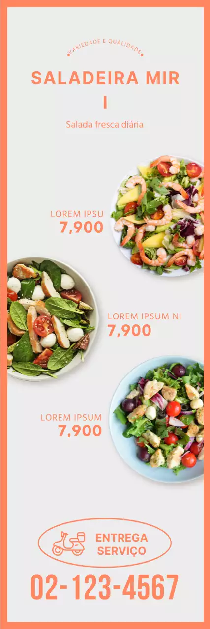 Faixa para salada de amostras de laranja